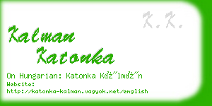 kalman katonka business card